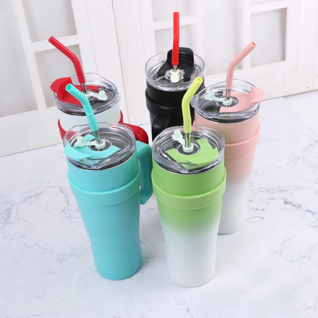 Stanley Cup Stainless Steel Thermos Mug 1200ml – Double Wall Insulated Travel Cup, Hot & Cold Beverage Holder, Durable Reusable 304 Stainless Steel, Comfortable Handle