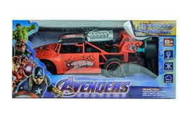 Spiderman Remote Control Car with Smoke Effects Battery Operated High-Speed Kids RC Vehicle Superhero Toy Gift Durable Rechargeable Racing Car for Boys Girls