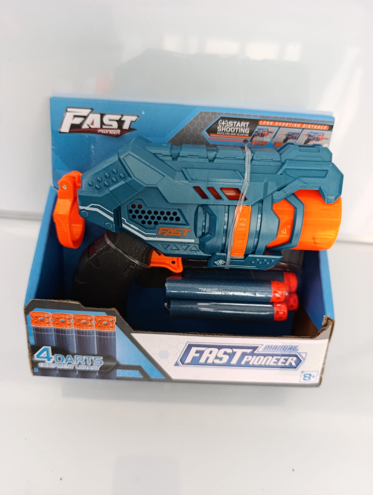 Pioneer Manual Nerf Blaster Gun, Soft Foam Dart Shooter for Kids and Teens, Safe Indoor Outdoor Play, No Batteries Required, Durable and Lightweight Design