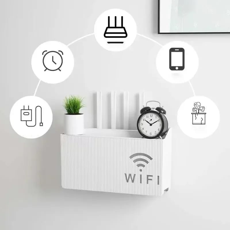 Wall Mounted Wireless WiFi Router Box Cover, 14x24.5x6cm Organizer Rack, Home Decor-Friendly Concealed Storage for Routers and Cables, Durable and Sleek Design