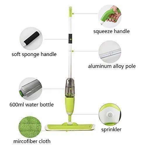 Healthy Spray Mop, Multi-Surface Floor Cleaner with Refillable Water Tank, Easy Spray & Wash, Streak-Free Cleaning for Home, Kitchen & Bathroom Floors