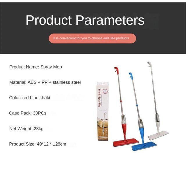 Healthy Spray Mop, Multi-Surface Floor Cleaner with Refillable Water Tank, Easy Spray & Wash, Streak-Free Cleaning for Home, Kitchen & Bathroom Floors