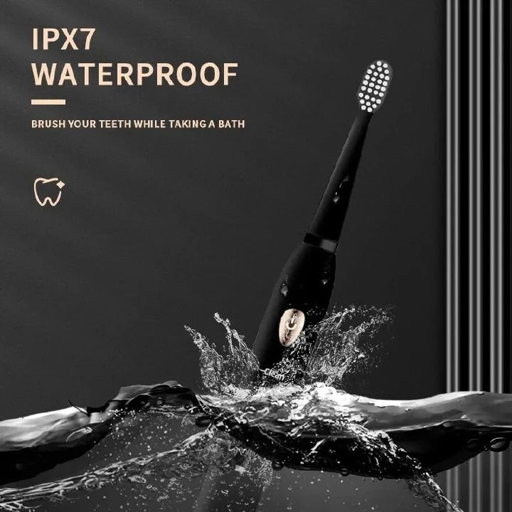 Sonic Electric Toothbrush with 4 Replaceable Heads, Deep Cleaning Rechargeable Oral Care Device for Sensitive Teeth and Gums, Advanced Plaque Removal Technology, Waterproof Design, Long-Lasting Batter