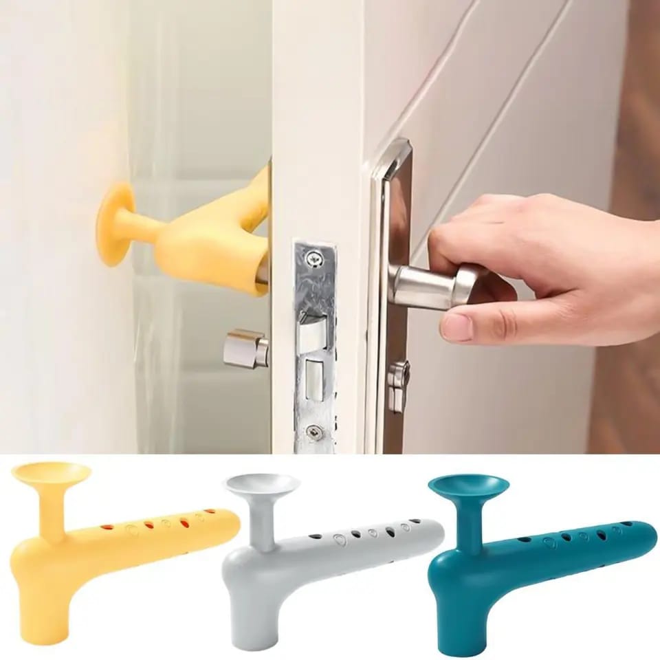 L Shape Silicone Door Handle Protective Cover Anti-collision Baby Safety Protect Noiseless Suction Cup Doorknob Door Knob Cover