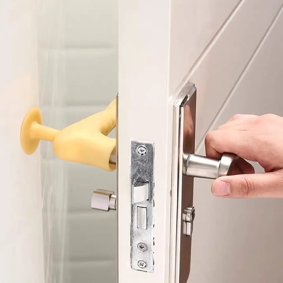 L Shape Silicone Door Handle Protective Cover Anti-collision Baby Safety Protect Noiseless Suction Cup Doorknob Door Knob Cover