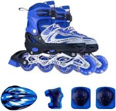 Adjustable Roller Skating Shoes Full Set with Helmet and Protective Guards – Kids and Beginner Inline Skates with Safety Gear for Outdoor Skating Sports Small Medium Large Sizes