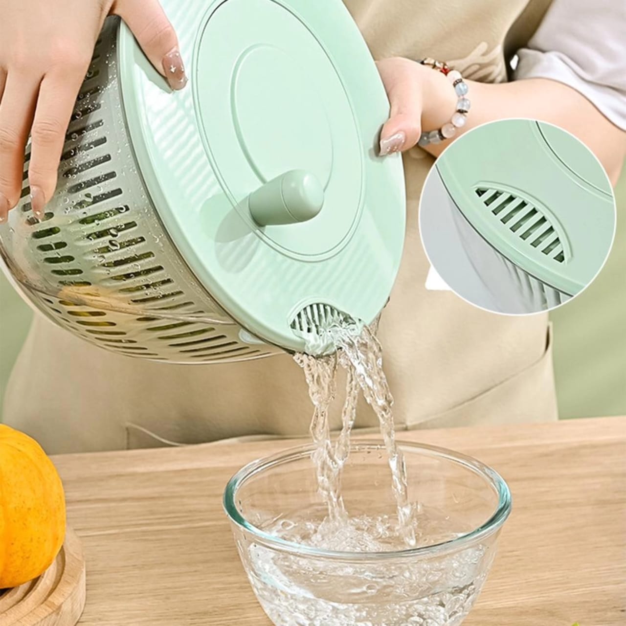 Multi-Functional 8-Piece Salad Spinner with Vegetable Chopper – Dicer, Slicer, Shredder, Ricer, Egg Separator, and Strainer for Fruits and Vegetables