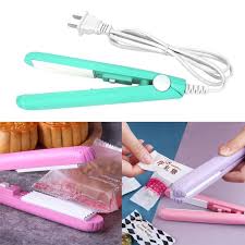 2 in 1 Mini Thermal Sealer & Hair Straightener – Portable Plastic Bag Sealer and Compact Mini Hair Straightening Iron for Travel, Beauty Styling and Kitchen Food Storage Sealing Tool