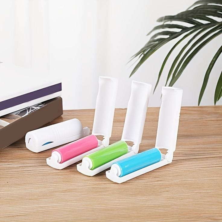 Rolling Lint Remover Reusable Sticky Roller – Portable Clothes Dust Remover Brush for Pet Hair, Lint, and Fabric Cleaning, Eco-Friendly Washable Lint Roller for Clothes and Upholstery