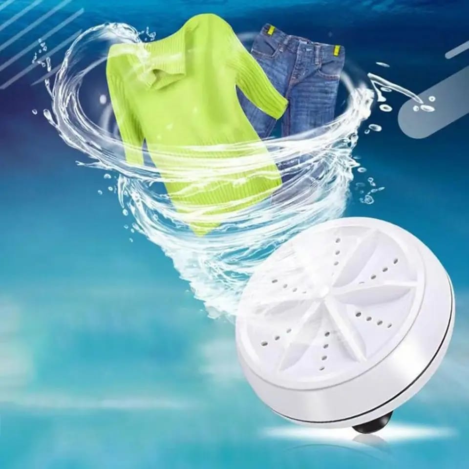 Turbine Mini Washing Machine – Portable USB Powered Turbo Washer for Clothes, Socks, Underwear and Small Laundry, Compact Travel Washing Device for Home and Dorm Use