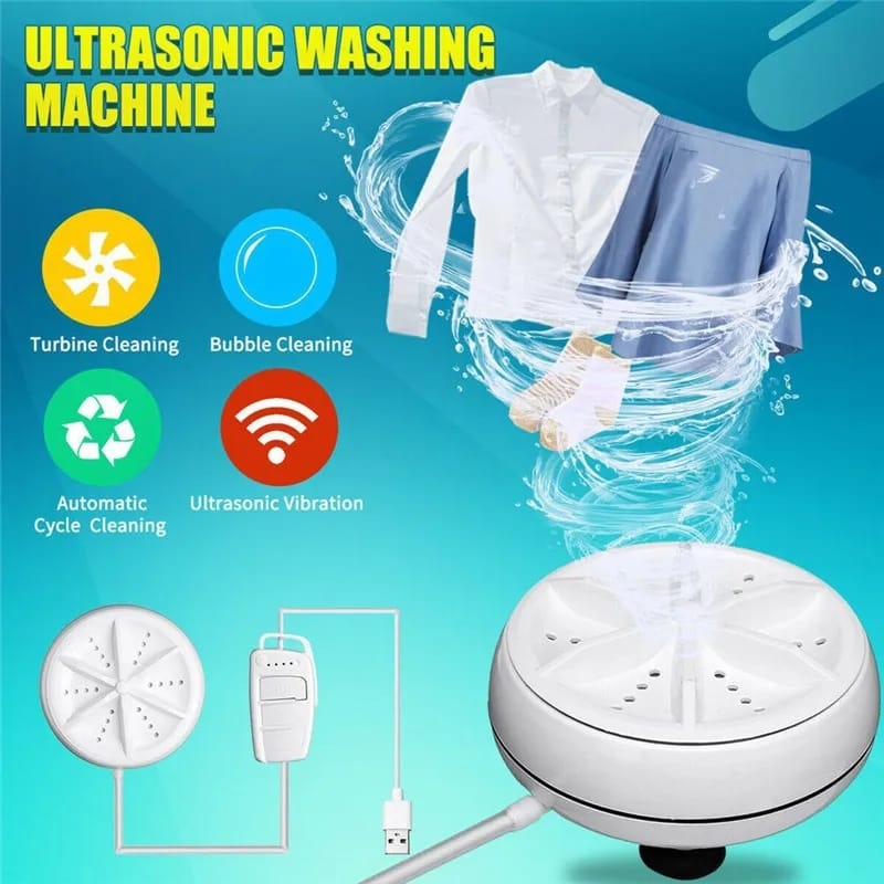 Turbine Mini Washing Machine – Portable USB Powered Turbo Washer for Clothes, Socks, Underwear and Small Laundry, Compact Travel Washing Device for Home and Dorm Use