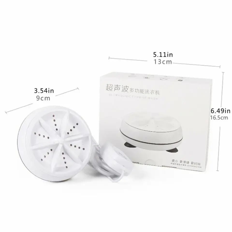 Turbine Mini Washing Machine – Portable USB Powered Turbo Washer for Clothes, Socks, Underwear and Small Laundry, Compact Travel Washing Device for Home and Dorm Use