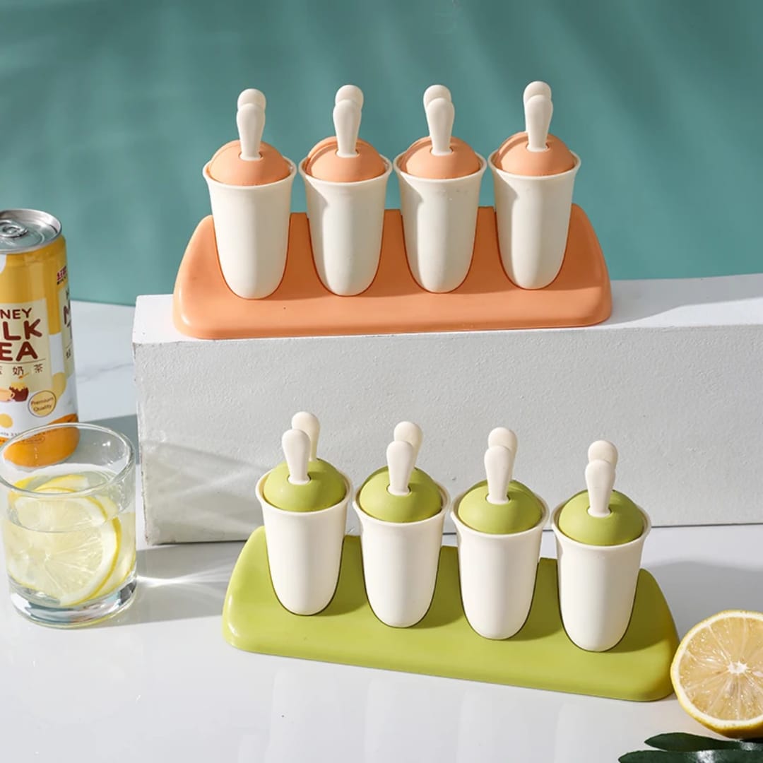 Cartoon Popsicle Mold – Eco-Friendly Reusable Plastic Ice Lolly Molds for DIY Homemade Ice Cream, Frozen Yogurt, and Juice Treats