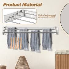 Foldable Clothes Drying Rack – Stainless Steel Multi-Purpose Organizer for Balcony, Bedroom, Towels, Clothes, and Shoes, Adjustable 50–80cm