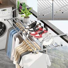 Foldable Clothes Drying Rack – Stainless Steel Multi-Purpose Organizer for Balcony, Bedroom, Towels, Clothes, and Shoes, Adjustable 50–80cm