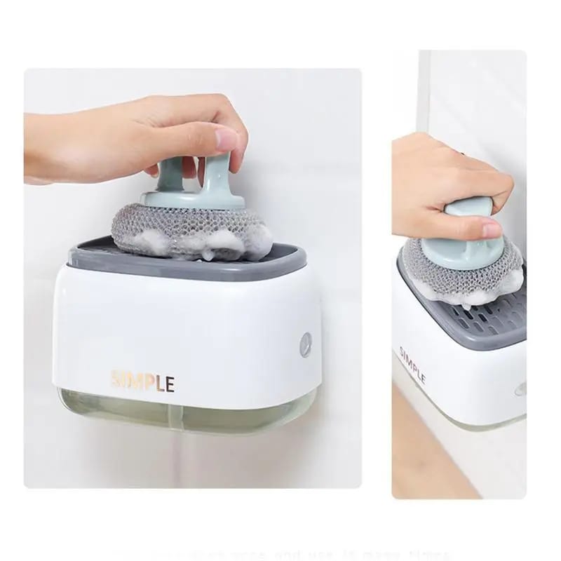 Automatic Soap Dispenser Bottle – Touchless Liquid Soap Pump with Built-In Sponge Holder, Kitchen Soap Dispenser for Hygiene and Convenience