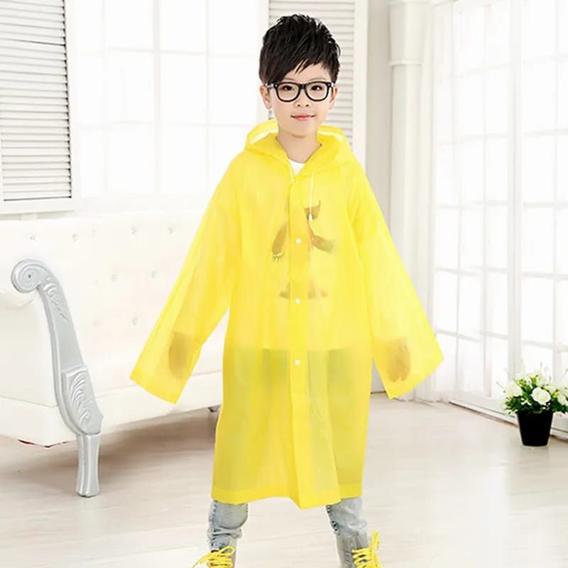 Children Raincoat Waterproof Hooded EVA Rainwear for Kids Age 4-12, Durable, Lightweight, and Comfortable