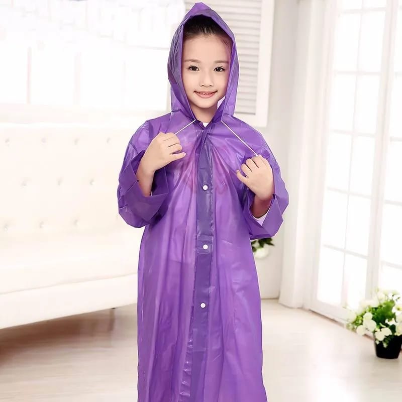 Children Raincoat Waterproof Hooded EVA Rainwear for Kids Age 4-12, Durable, Lightweight, and Comfortable
