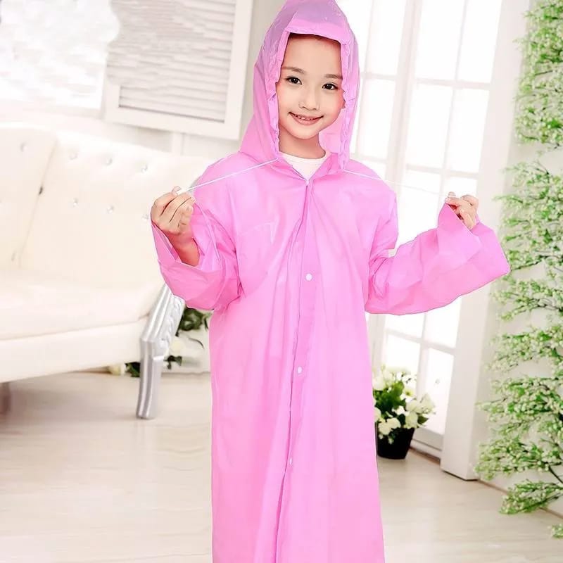 Children Raincoat Waterproof Hooded EVA Rainwear for Kids Age 4-12, Durable, Lightweight, and Comfortable