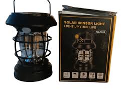 Solar Sensor Light, Motion-Activated Outdoor Lamp, Dual Power Solar & Electric, Ideal for Camping, Hiking, Garden, and Home Decor