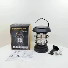 Solar Sensor Light, Motion-Activated Outdoor Lamp, Dual Power Solar & Electric, Ideal for Camping, Hiking, Garden, and Home Decor