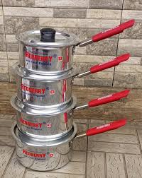 4-Piece Stainless Steel Sufuria Set with Heat-Resistant Handles, Durable & Heavy-Duty Cooking Pots for Everyday Kitchen Use