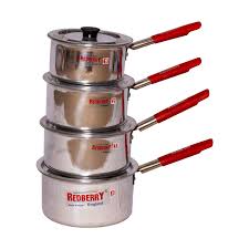 4-Piece Stainless Steel Sufuria Set with Heat-Resistant Handles, Durable & Heavy-Duty Cooking Pots for Everyday Kitchen Use