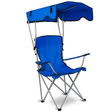 Portable Camping Chair with Canopy Shade, Foldable Outdoor Chair with Sun Protection Canopy, Heavy Duty Steel Frame, Cup Holder, Carry Bag, Ideal for Camping, Beach, Fishing, Outdoor Events and Travel