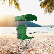 Portable Camping Chair with Canopy Shade, Foldable Outdoor Chair with Sun Protection Canopy, Heavy Duty Steel Frame, Cup Holder, Carry Bag, Ideal for Camping, Beach, Fishing, Outdoor Events and Travel
