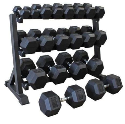 HEXAGON Dumbbells Single Hand Rubber Coated Weights with Chrome Handle – 5kg & 10kg Options for Home & Gym Strength Training