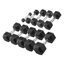 HEXAGON Dumbbells Single Hand Rubber Coated Weights with Chrome Handle – 5kg & 10kg Options for Home & Gym Strength Training