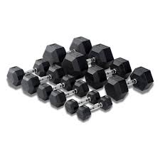 HEXAGON Dumbbells Single Hand Rubber Coated Weights with Chrome Handle – 5kg & 10kg Options for Home & Gym Strength Training