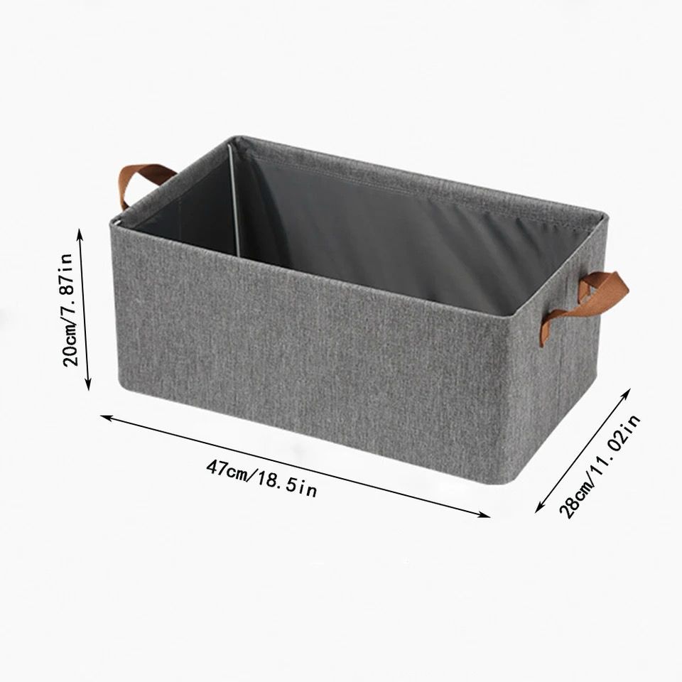 Foldable Multipurpose Hard Fabric Clothes and Closet Organizer – Durable Storage Box with Handles for Wardrobe, Bedroom, and Travel