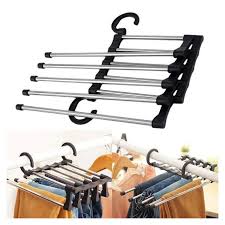 5in1 Multi-Functional 5-Layer Pants Hanger Space-Saving Trouser Rack Organizer for Closet