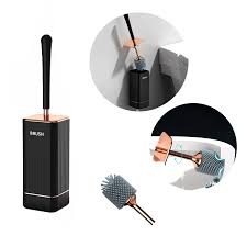 Luxury Toilet Brush & Holder Set – Punch-Free Hanging Bathroom Cleaning Brush with Soft TPR Bristles, ABS Material, Deep Clean, Modern Bathroom Accessory