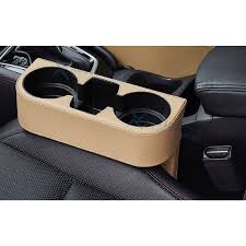 Car Cup Holder with Phone Holder & Double Side Holders, Premium Leather Organizer for Cars, Extra Storage and Drink Compatibility