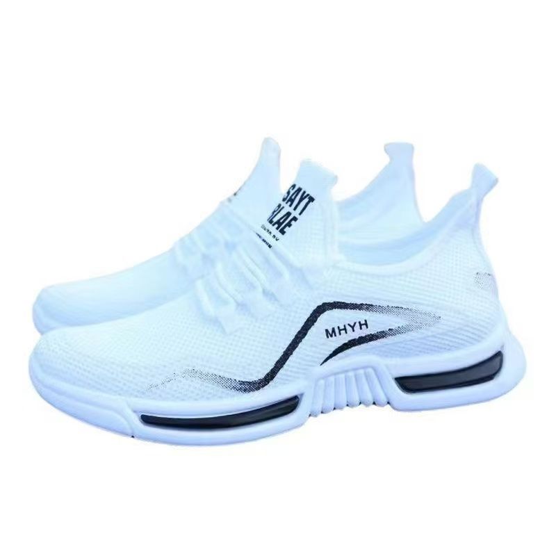 Wholesale of new summer sports and trendy shoes for men in foreign trade, anti-slip casual running shoes, breathable and comfortable white sneakers