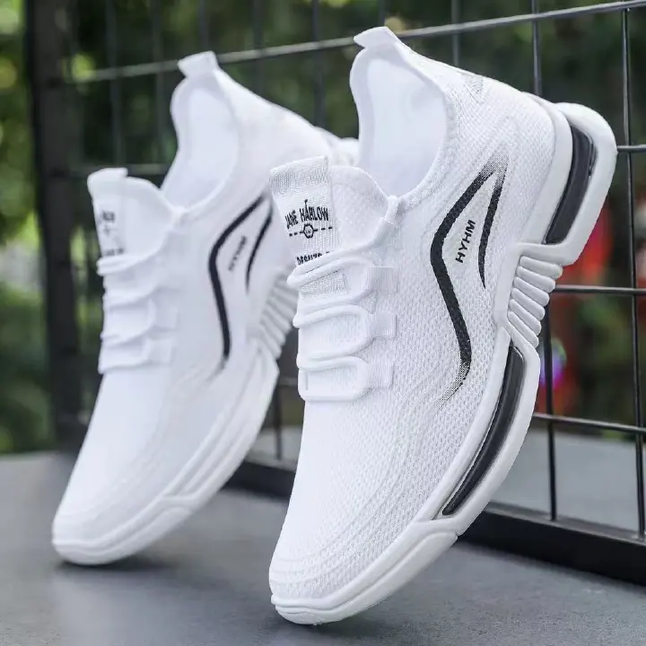 Wholesale of new summer sports and trendy shoes for men in foreign trade, anti-slip casual running shoes, breathable and comfortable white sneakers