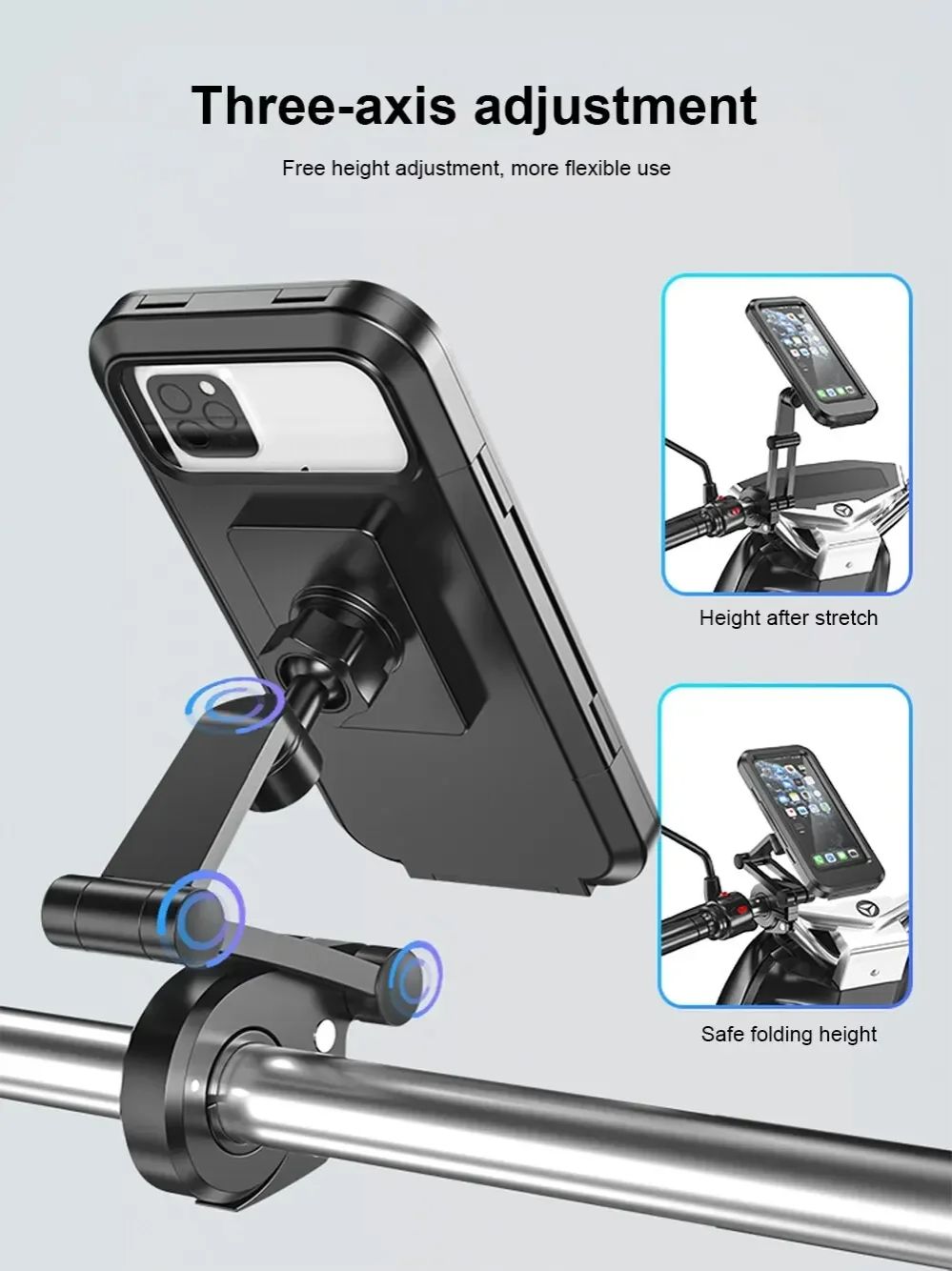 Universal Motorcycle Bike Mobile Phone Holder Bracket Navigation GPS Support 360° Adjustable Motorcycle Bicycle Cellphone Holder