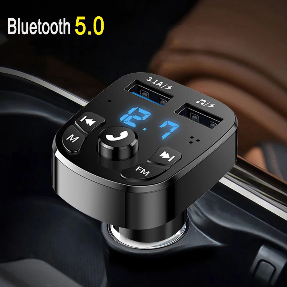 Car Charger FM Transmitter Bluetooth Audio Dual USB Car MP3 Player Autoradio Handsfree Charger 3.1A Fast Charger Car Accessories