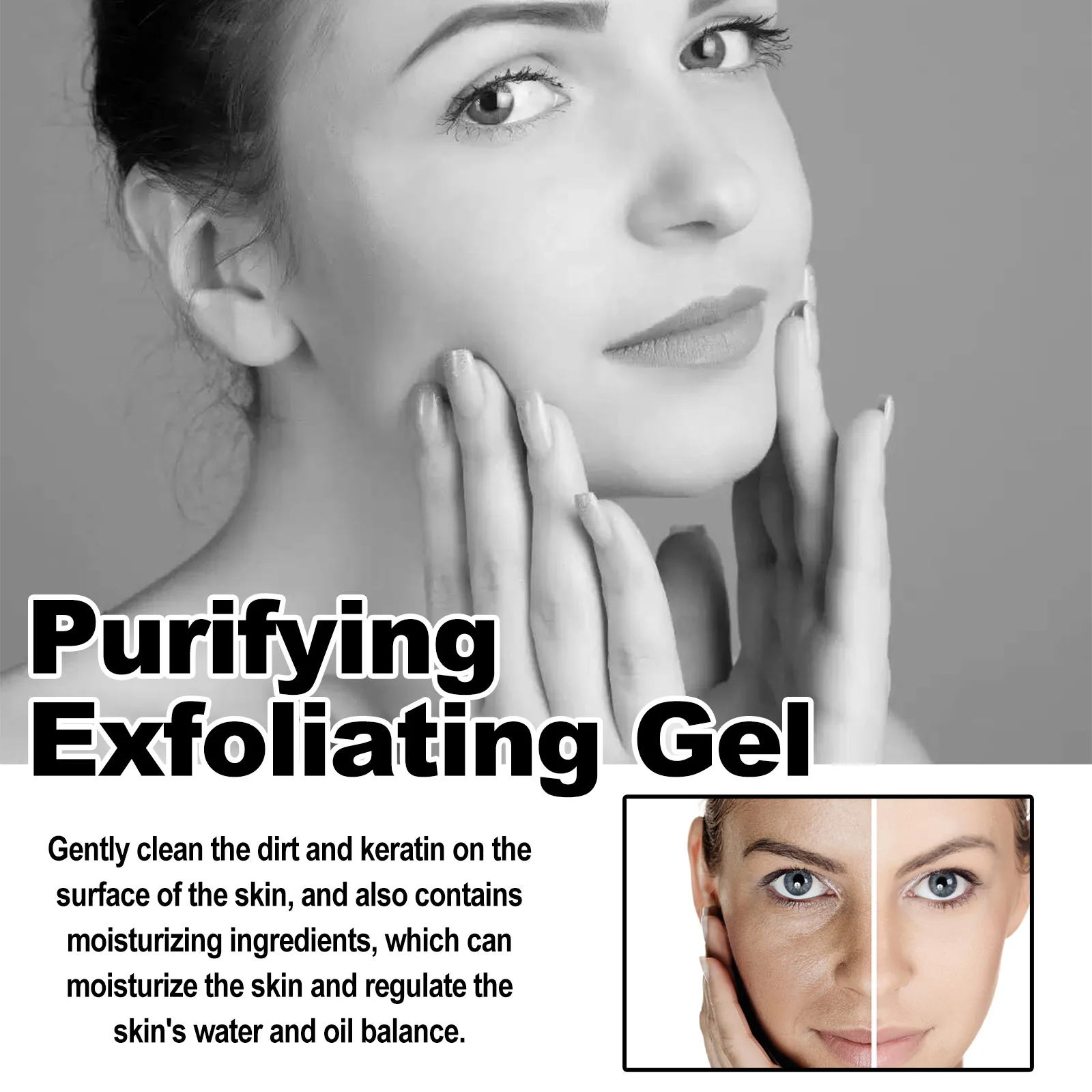 West&Month 50g Purifying Exfoliating Gel Cleaning Pores Blackhead Dark Dead Skin Remover Repair Cleans Dirt Oil Face Body Gel