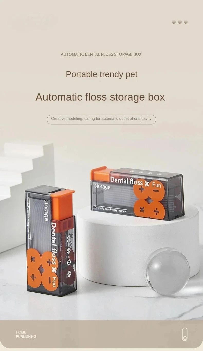 Dental Floss Dispenser Containing 10Pcs Floss Dental Floss Storage Box Auto Refillable Oral Hygiene Care Floss Pick