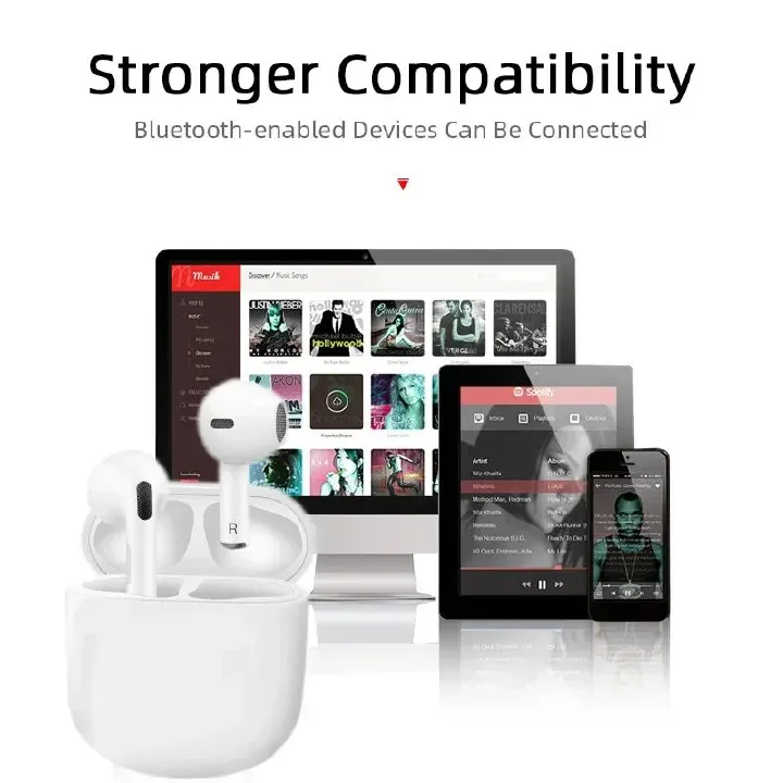 TWS Pro4 Bluetooth Earphones Wireless Headphones Mini Sports Headset Earbuds Music Earpieces For iPhone Xiaomi Huawei Redmi