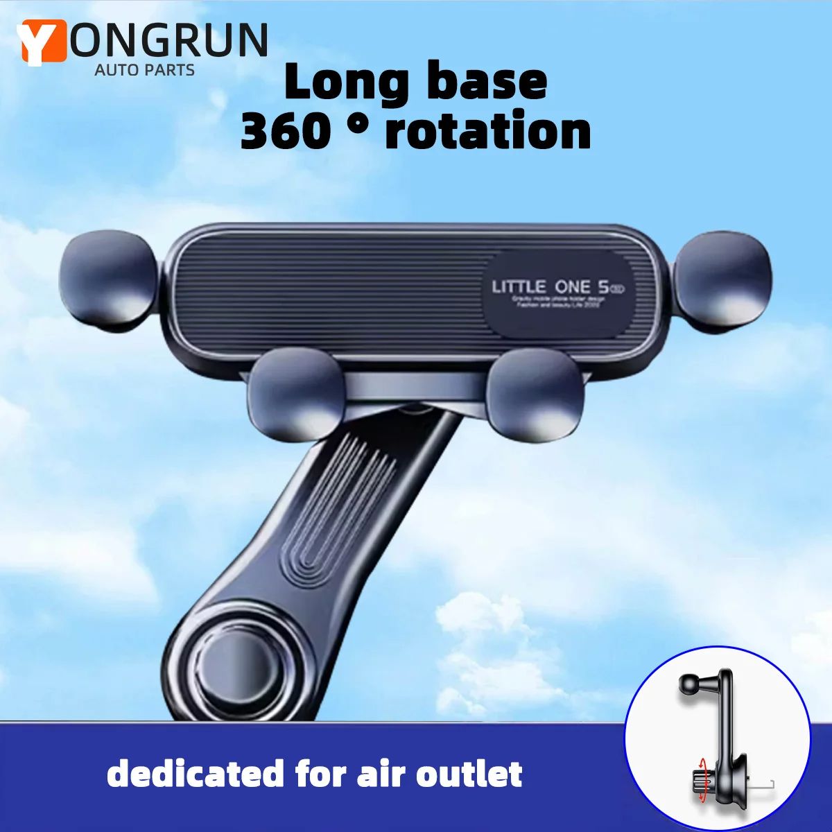 2025New 360 Rotation Gravity Car Phone Holder Air Vent Clip Navigation Stand Telescopic Air Outlet Phone Support for 4.7-7 inch