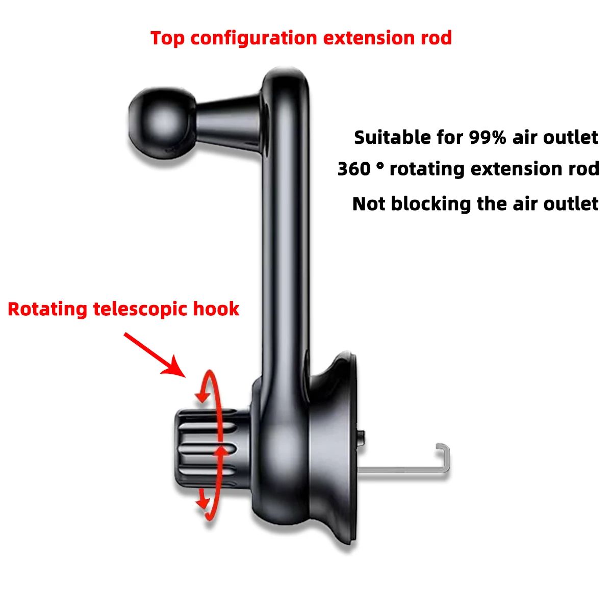 2025New 360 Rotation Gravity Car Phone Holder Air Vent Clip Navigation Stand Telescopic Air Outlet Phone Support for 4.7-7 inch