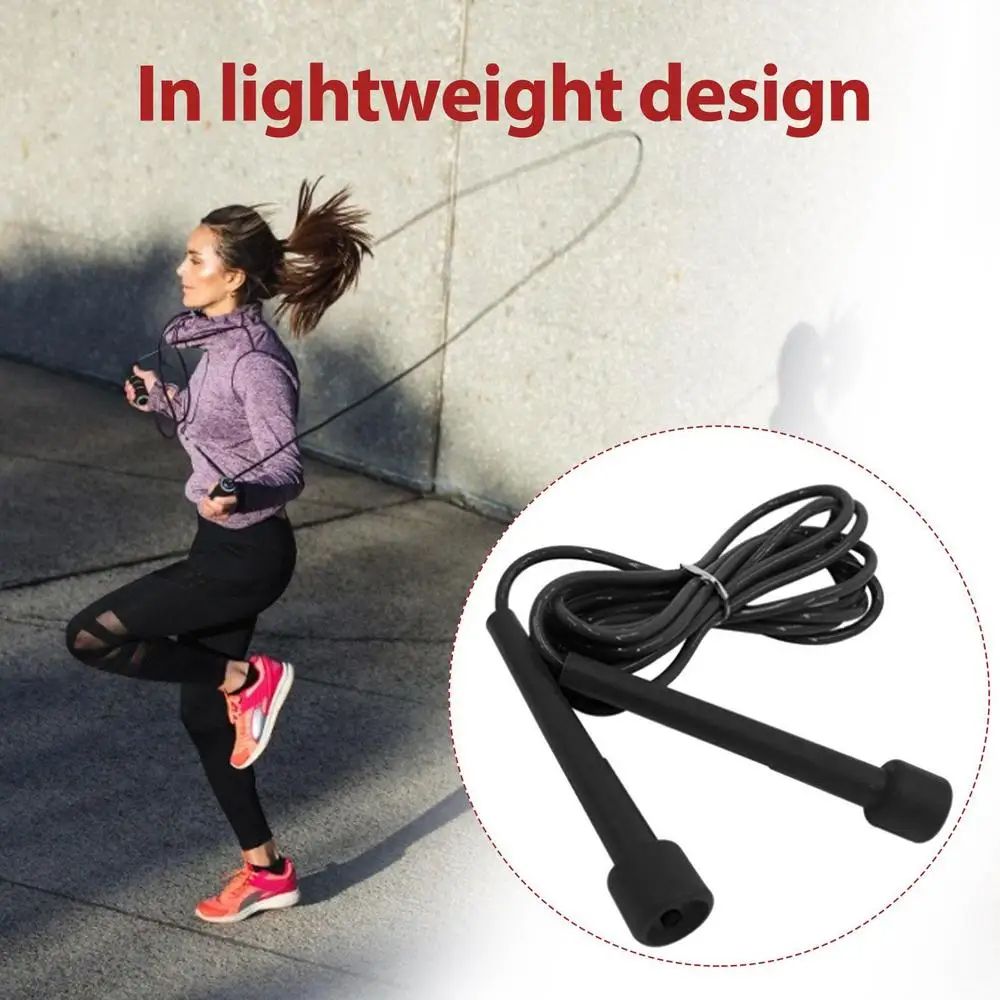 Portable Rope Skipping Jumping Black Exercise Fitness Equipments Training Gym Boxing Bearing