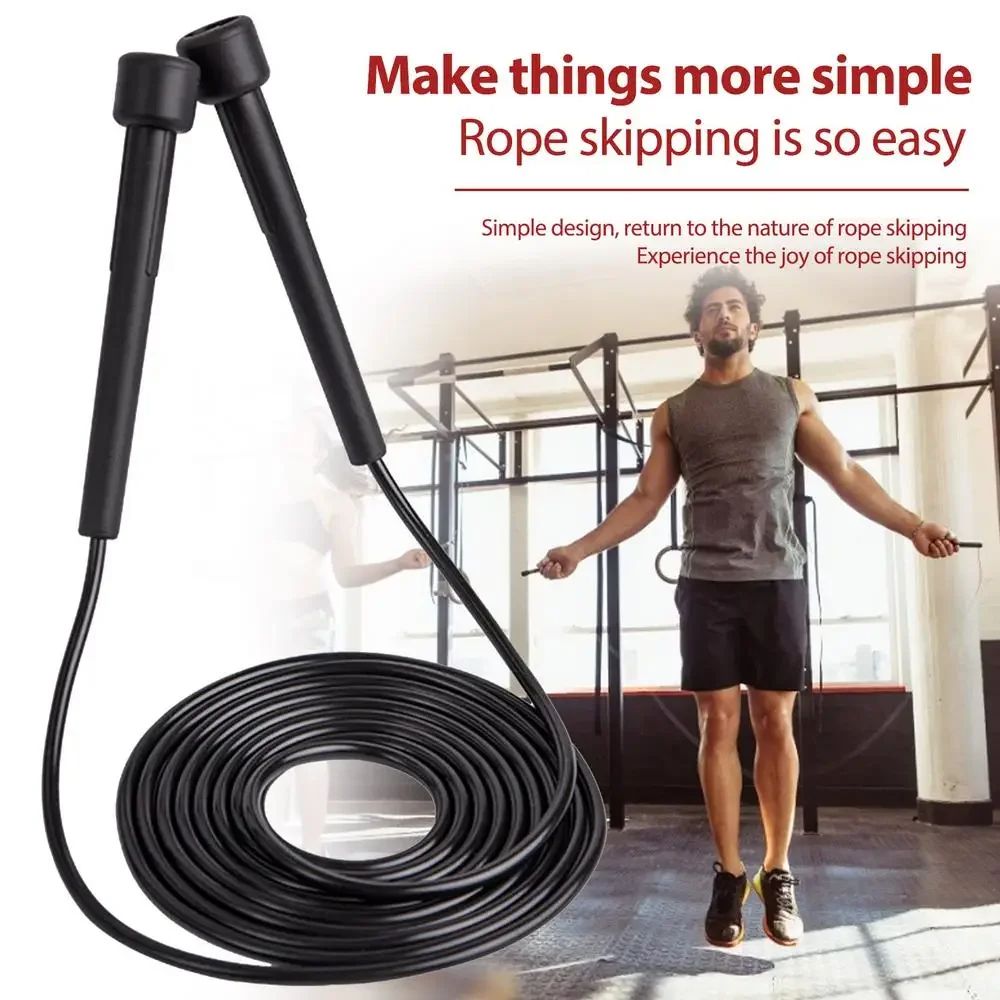 Portable Rope Skipping Jumping Black Exercise Fitness Equipments Training Gym Boxing Bearing