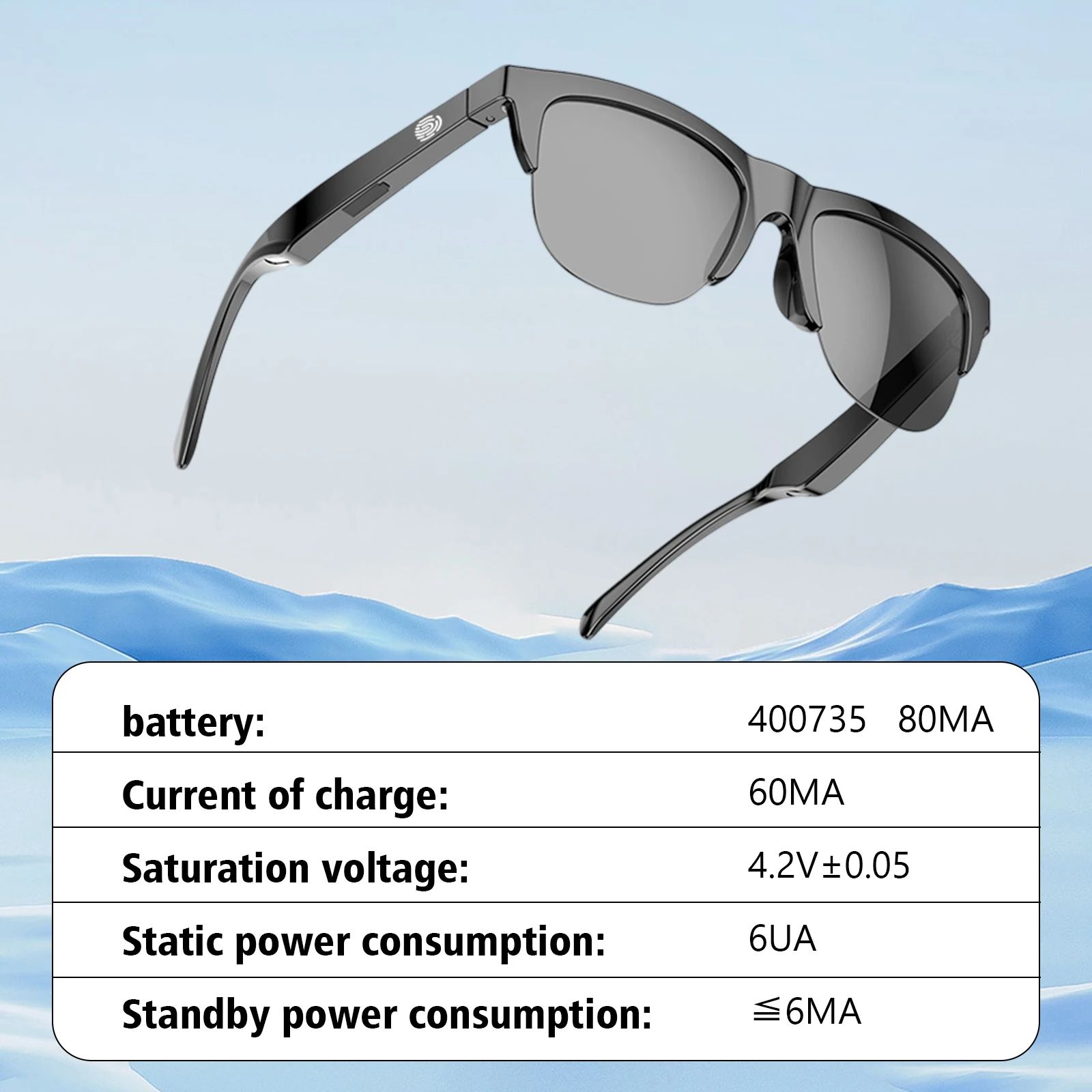 Smart Glasses V5.3 Bluetooth Sunglasses with Open Ear Speaker Headset Headphone Sunglasses Indoor Outdoor Bluetooth Speaker Sports UV Sun Protection Polarized Sunglasses Mens Women Audio Glasses