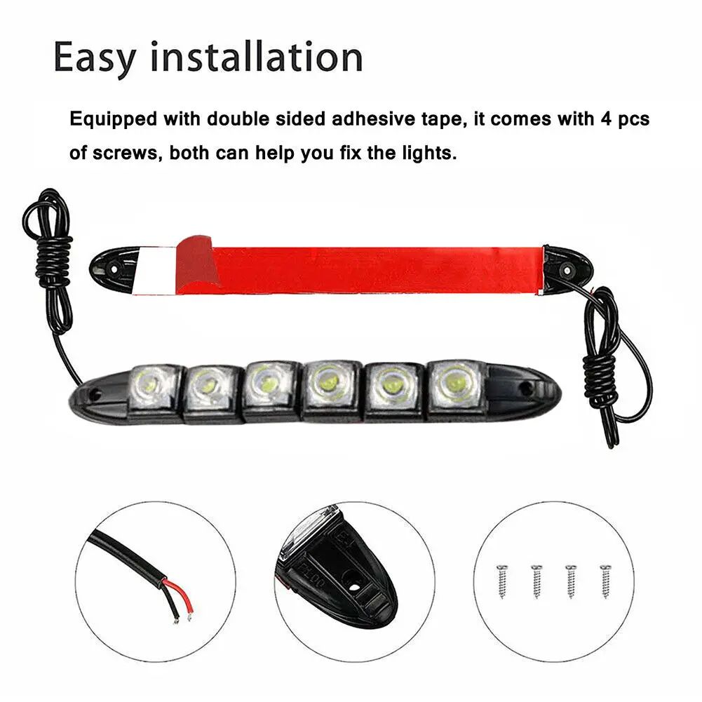 2Pcs Car Flexible LED DRL Daytime Running Light Driving Daylight Fog Light Lamp