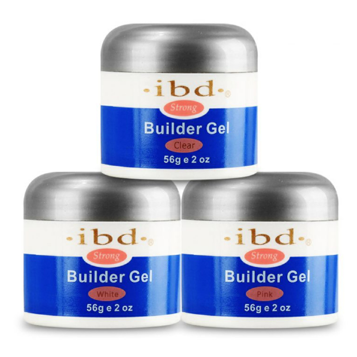 IBD Strong Builder Gel - CLEAR - UV Gel for tip overlays, sculpting pedicure nails polish art prep